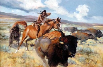  western Oil Painting - western American Indians 71
